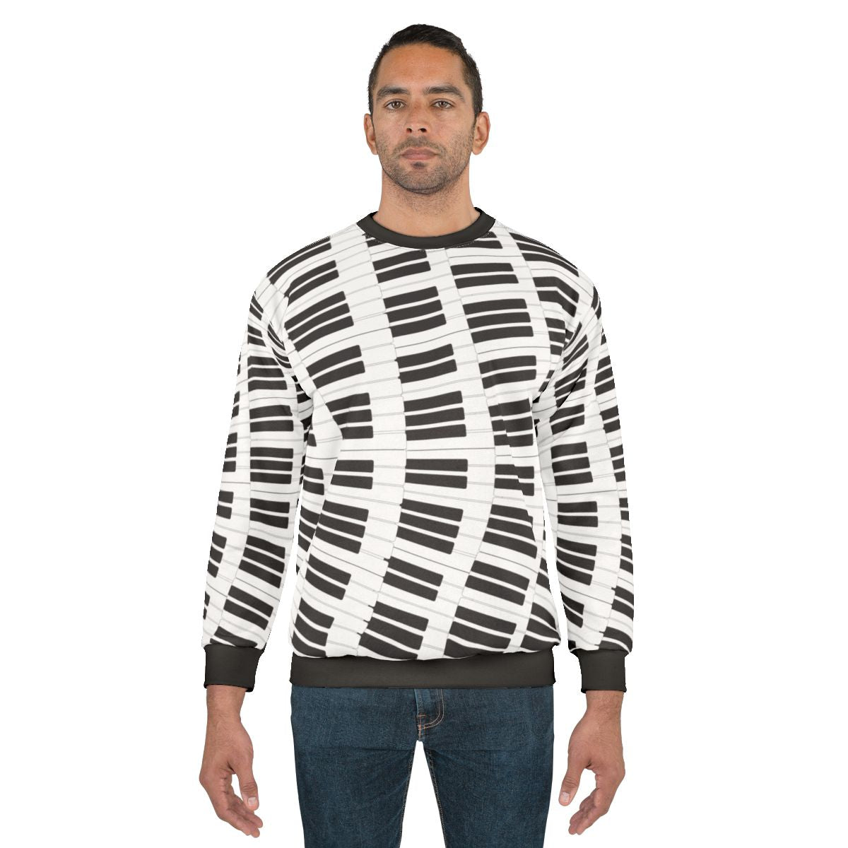 Piano keys sweatshirt with musical keyboard graphic