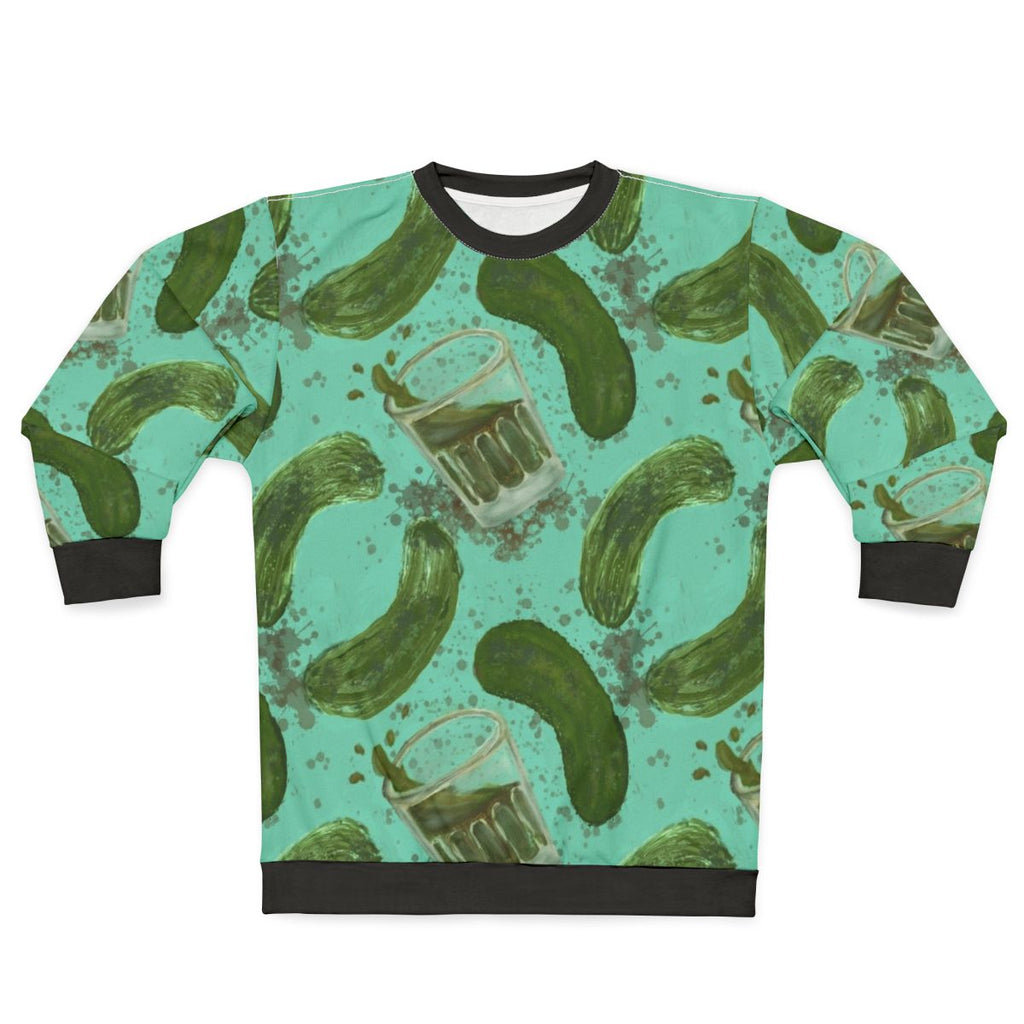 Aqua and green pickleback pattern sweatshirt
