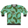 Aqua and green pickleback pattern sweatshirt