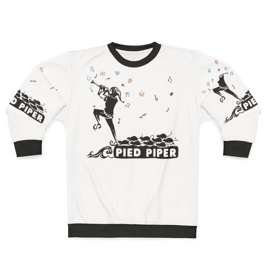 Pied Piper Sweatshirt with Fairy Tale Legend Motif
