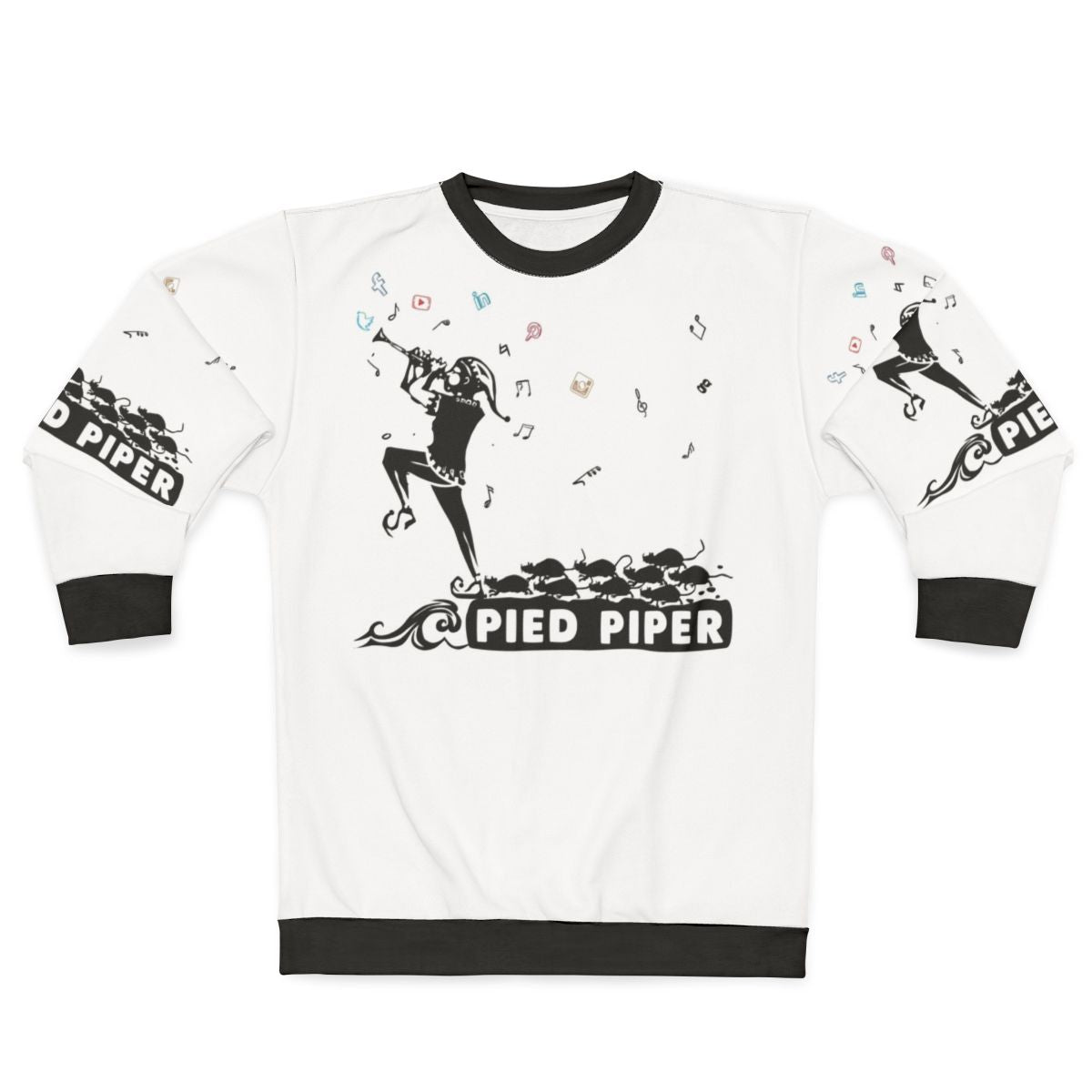 Pied Piper Sweatshirt with Fairy Tale Legend Motif
