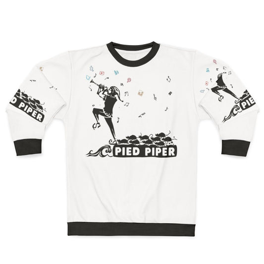 Pied Piper Sweatshirt with Fairy Tale Legend Motif