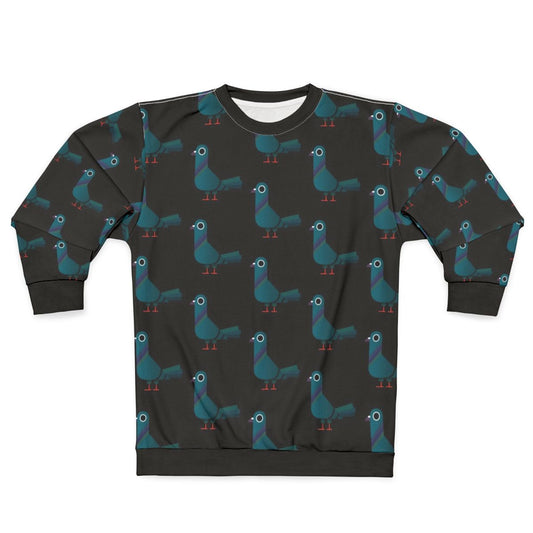 Colorful pigeon sweatshirt with a graphic design