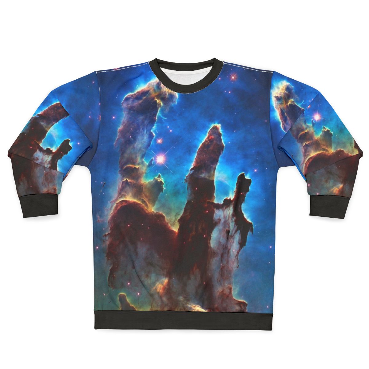 Pillars of Creation astronomy sweatshirt with space and nebula design