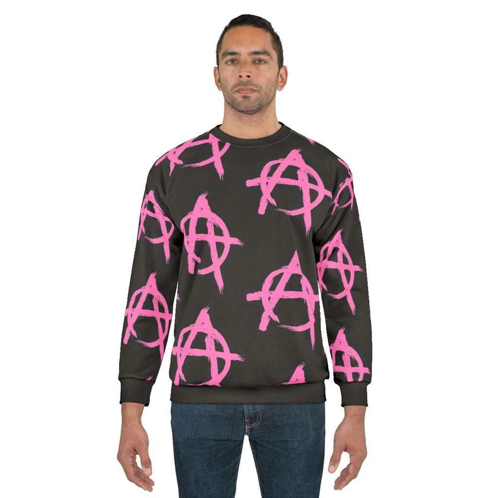 Pink Anarchy Sweatshirt with Machine Gun Kelly Inspired Design