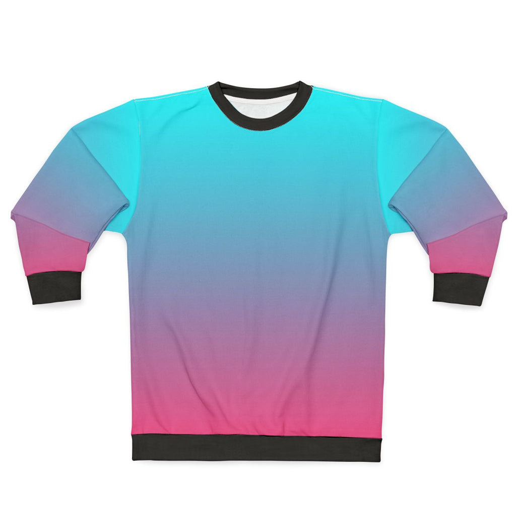 Soft Pastel Gradient Sweatshirt in Pink and Aqua