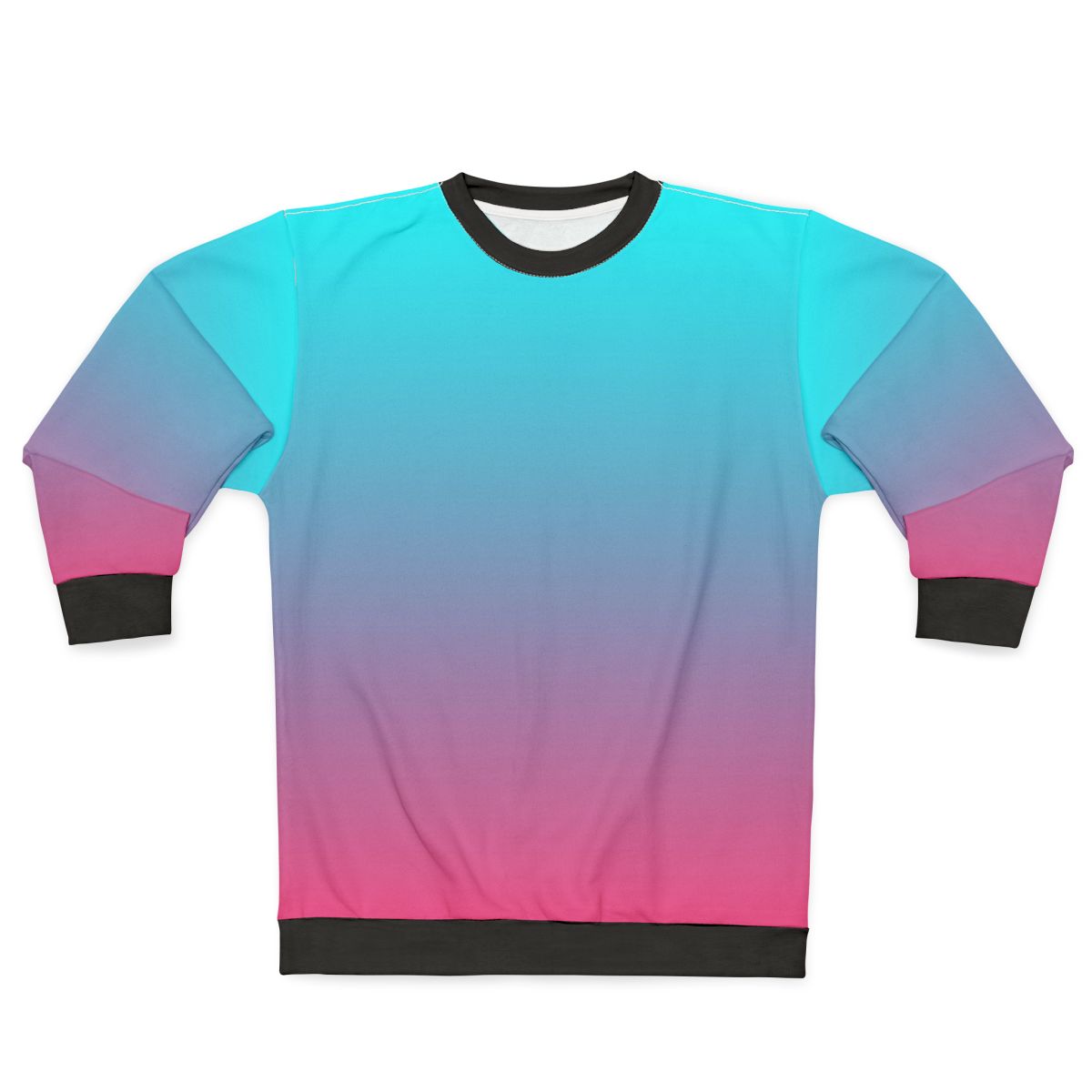 Soft Pastel Gradient Sweatshirt in Pink and Aqua