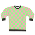Retro Aesthetic Pink and Green Checkered Y2K Pattern Sweatshirt