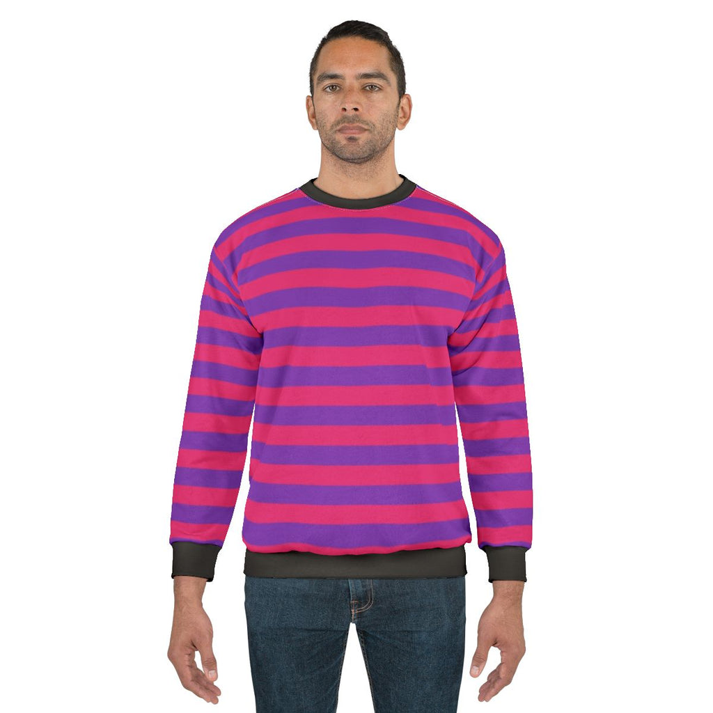 Pink and purple striped sweatshirt