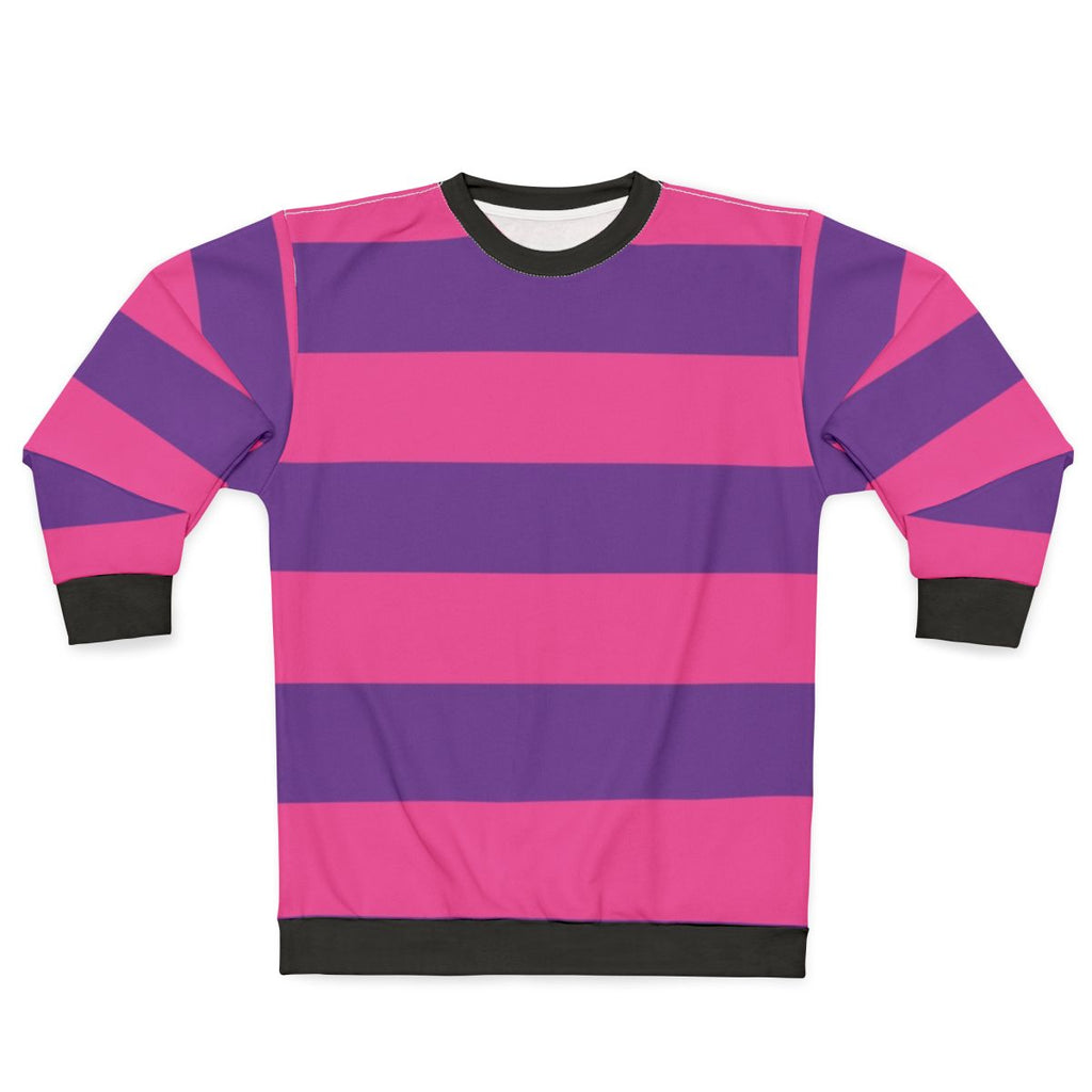 Pink and purple wide striped sweatshirt