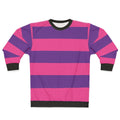 Pink and purple wide striped sweatshirt