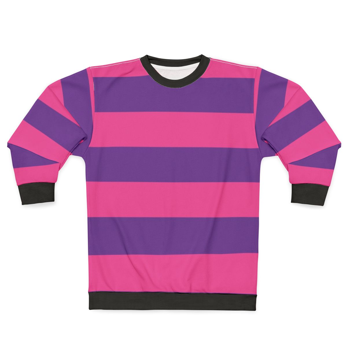 Pink and purple wide striped sweatshirt