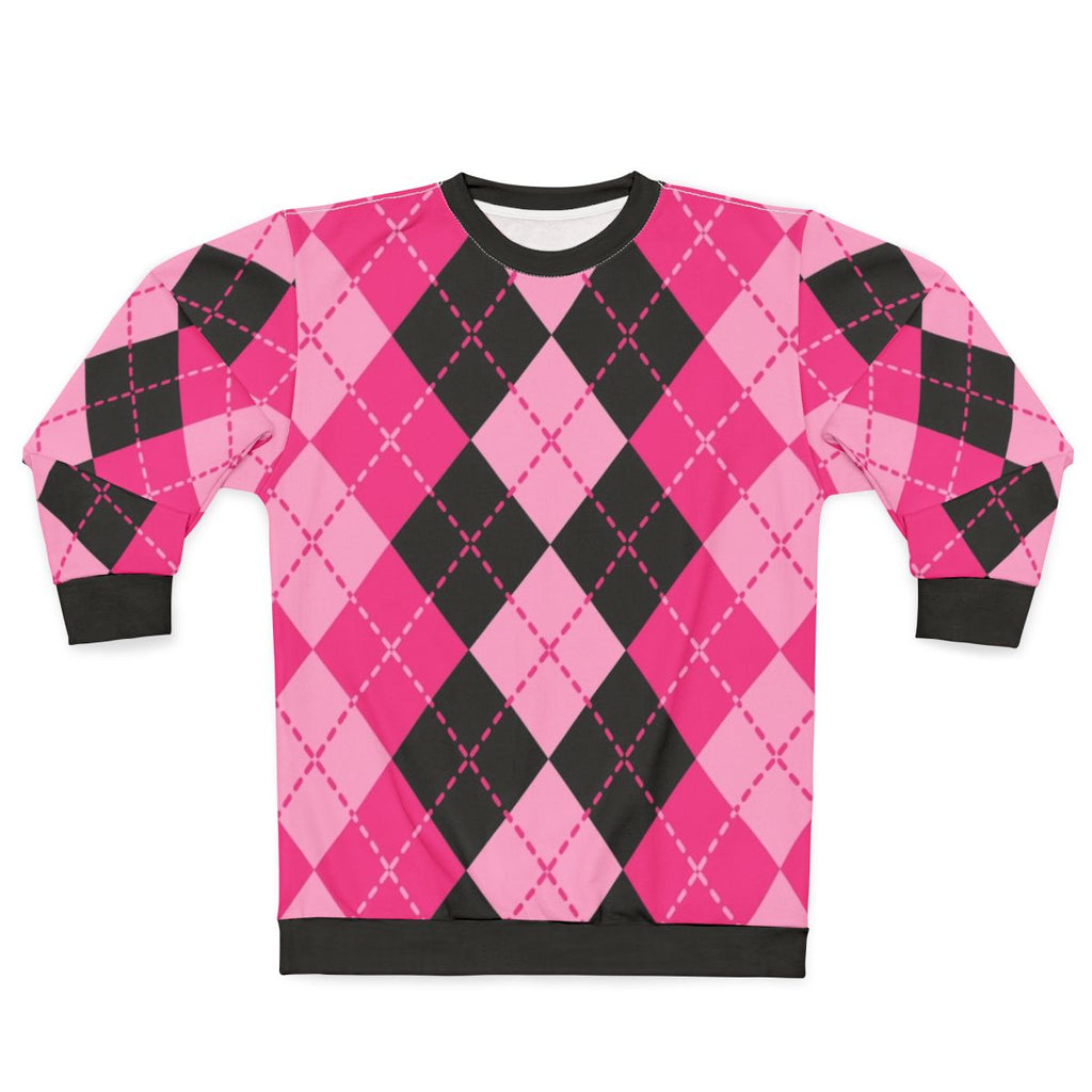 Pink argyle design sweatshirt