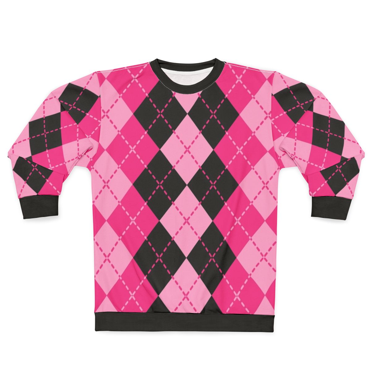 Pink argyle design sweatshirt