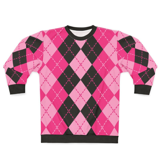 Pink argyle design sweatshirt