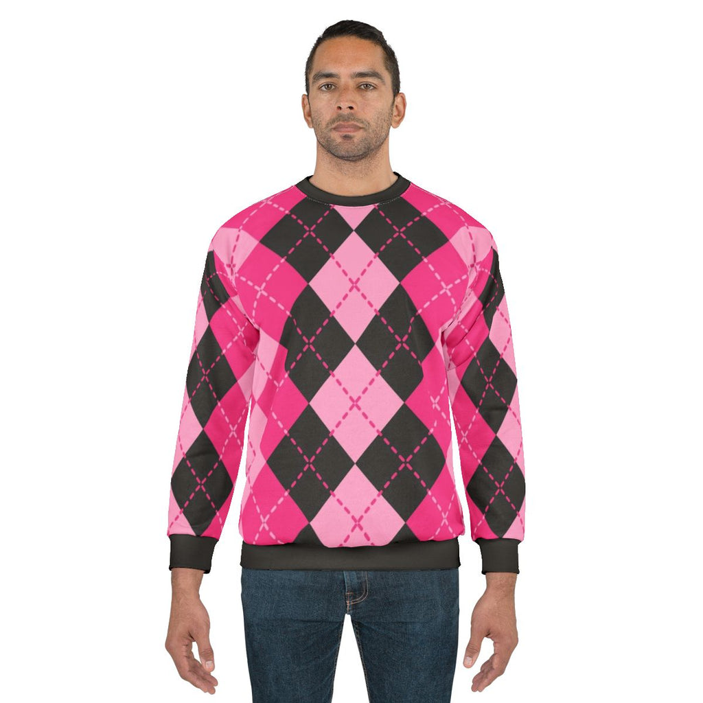 Pink argyle design sweatshirt