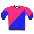 Colorblock pink and blue half and half sweatshirt