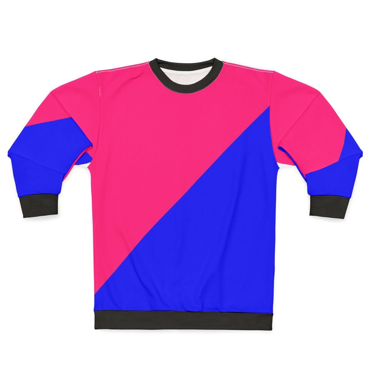 Colorblock pink and blue half and half sweatshirt