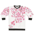 Elegant pink cherry blossom watercolor floral sweatshirt