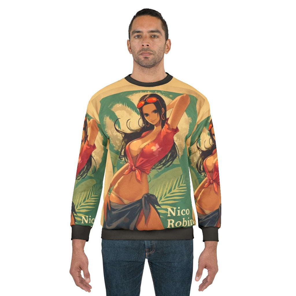 Anime-style pinup devil design on a comfortable sweatshirt