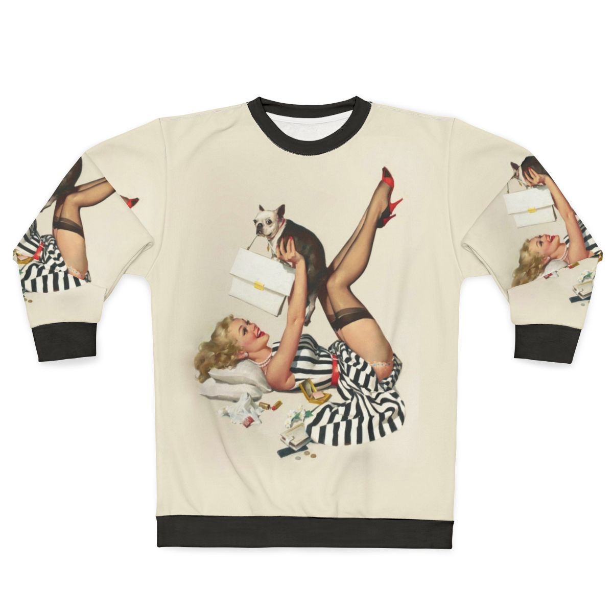 Retro pinup sweatshirt with vintage design