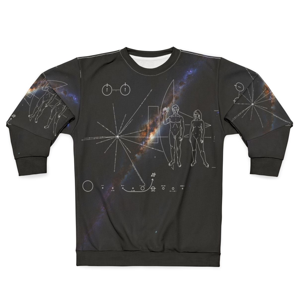 Pioneer 10 Plaque Milky Way Galaxy Sweatshirt