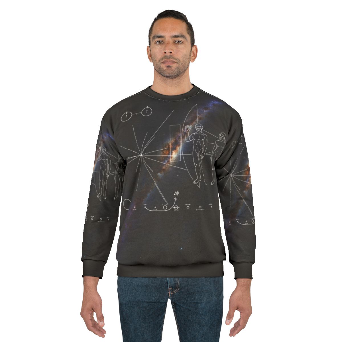 Pioneer 10 Plaque Milky Way Galaxy Sweatshirt