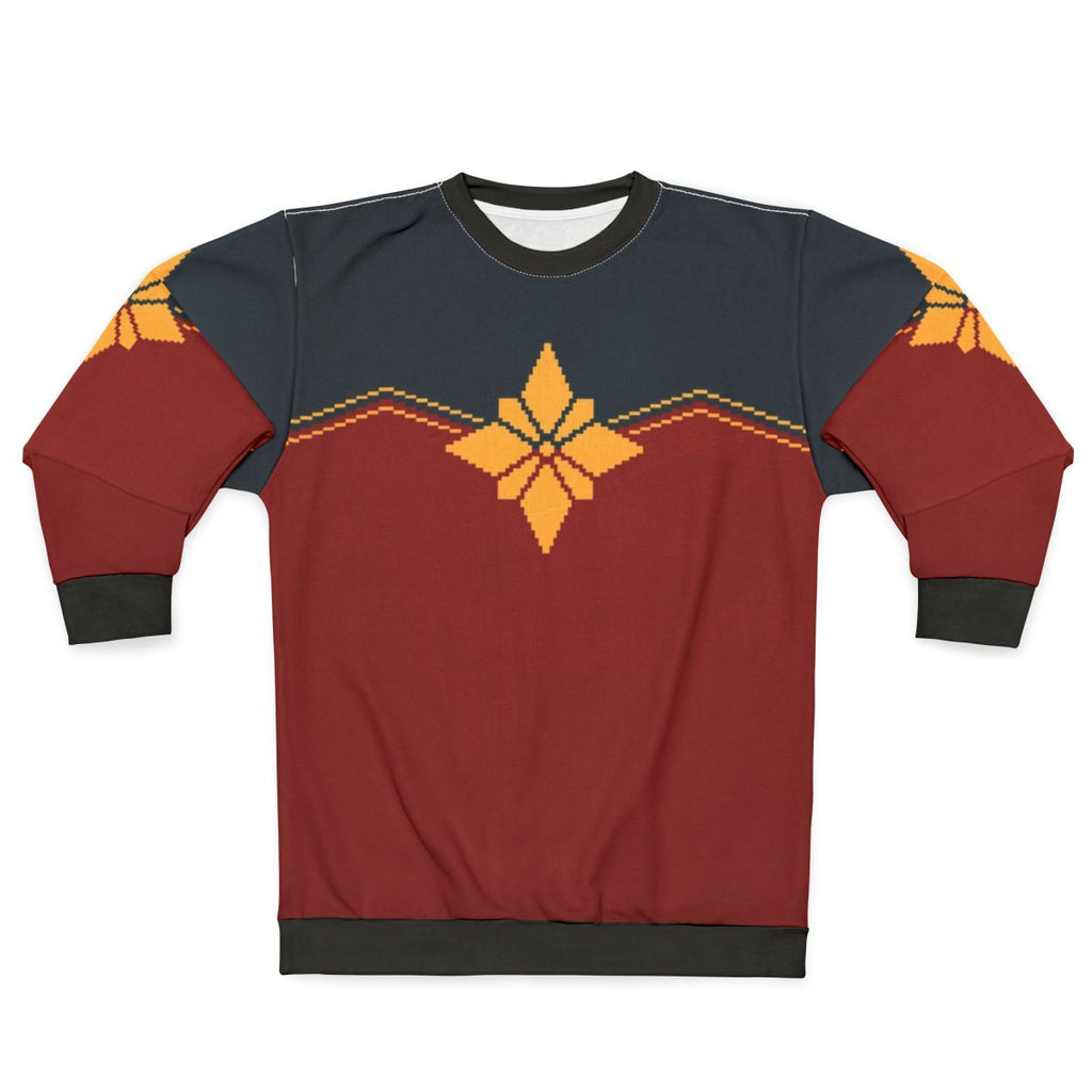 Pixel golden star pattern captain marvel sweatshirt