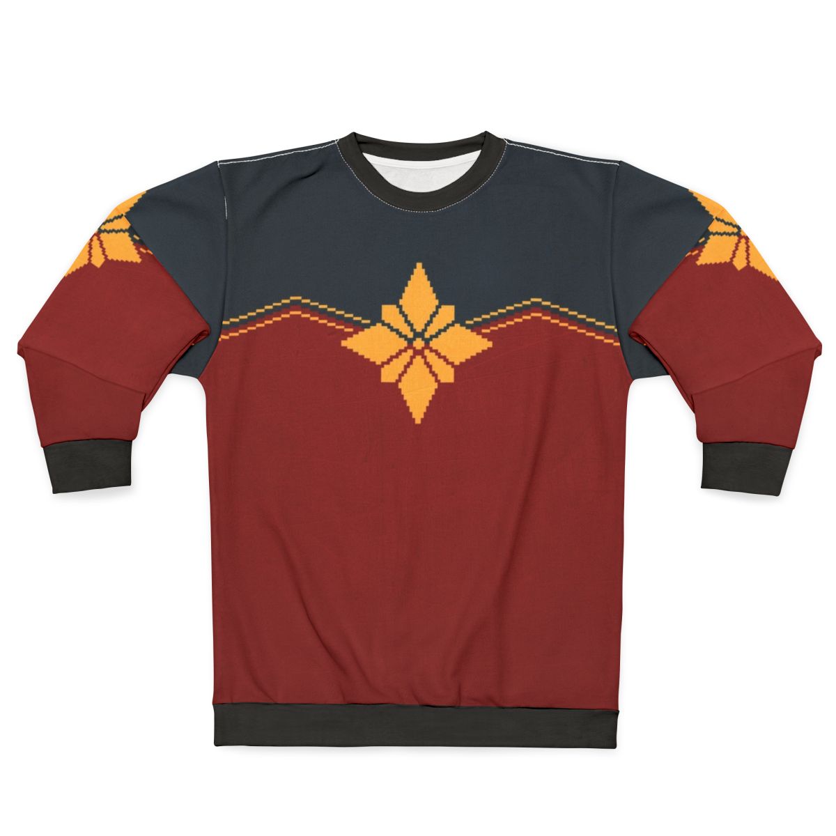 Pixel golden star pattern captain marvel sweatshirt