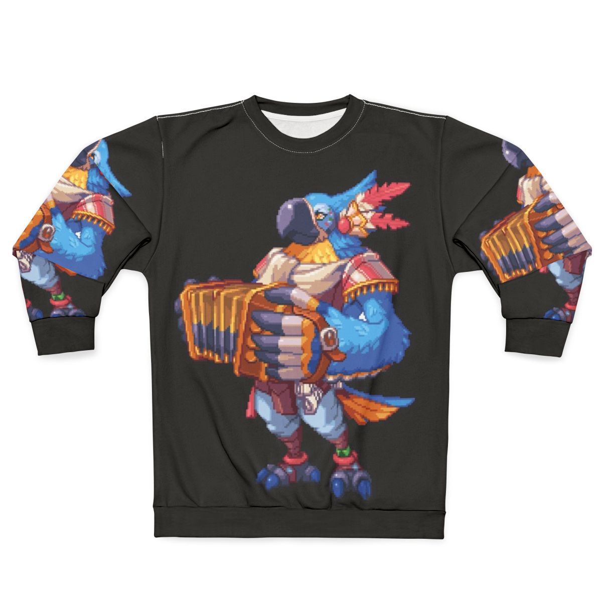 Pixel Kass Sweatshirt - Botw Inspired Pixel Art Blue Bird Design