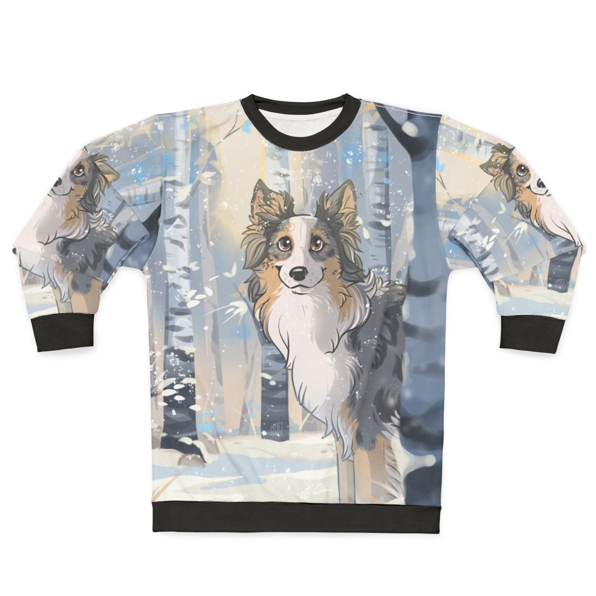 Pixie sweatshirt for dogs, featuring a border collie or australian shepherd