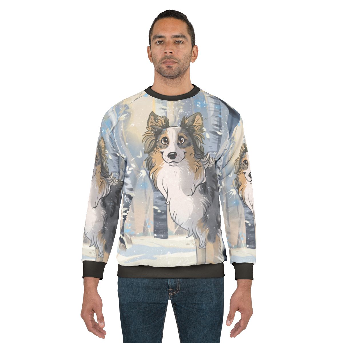 Pixie sweatshirt for dogs, featuring a border collie or australian shepherd