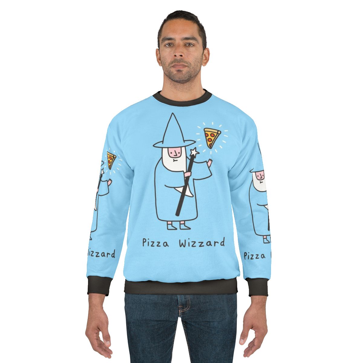 Pizza Wizard Sweatshirt featuring a whimsical wizard design
