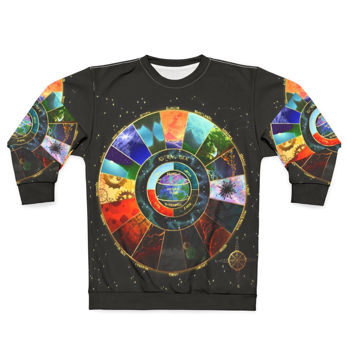 Planescape map poster sweatshirt for dungeon and dragons players