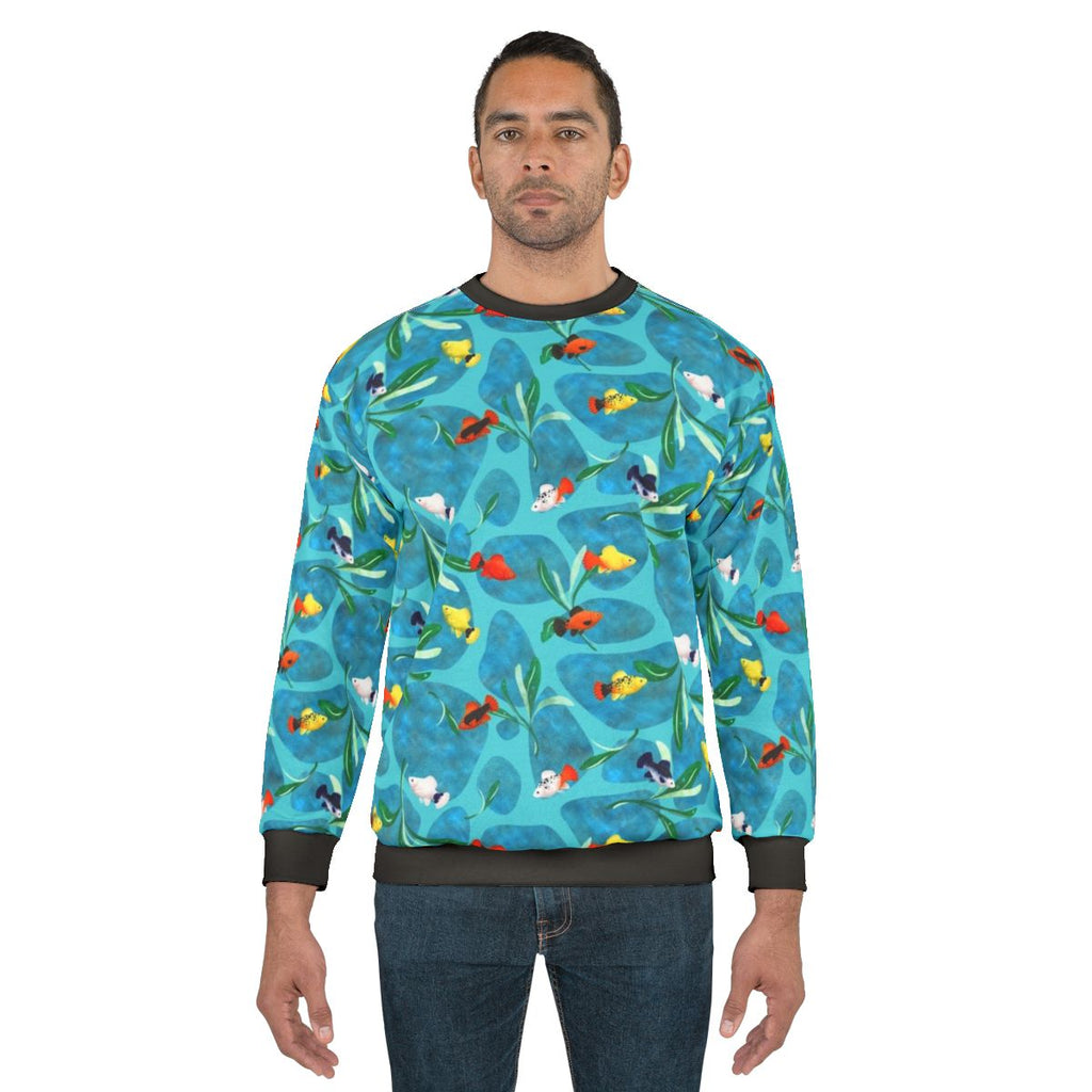 Platy Fish Sweatshirt with Colorful Aquatic Design