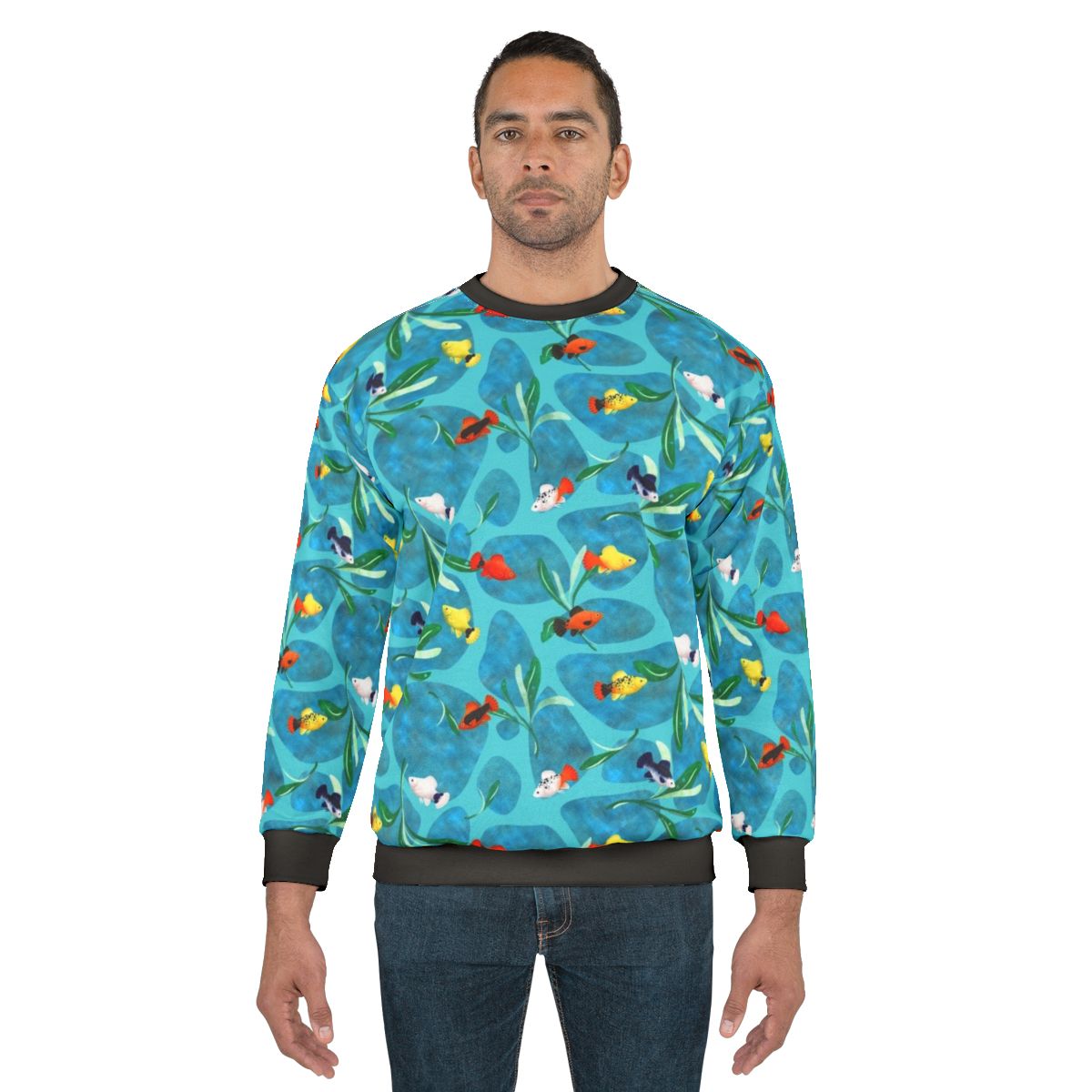Platy Fish Sweatshirt with Colorful Aquatic Design