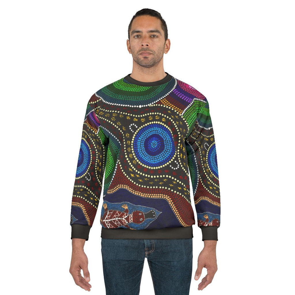 Platypus Playground Australian Aboriginal Art Sweatshirt
