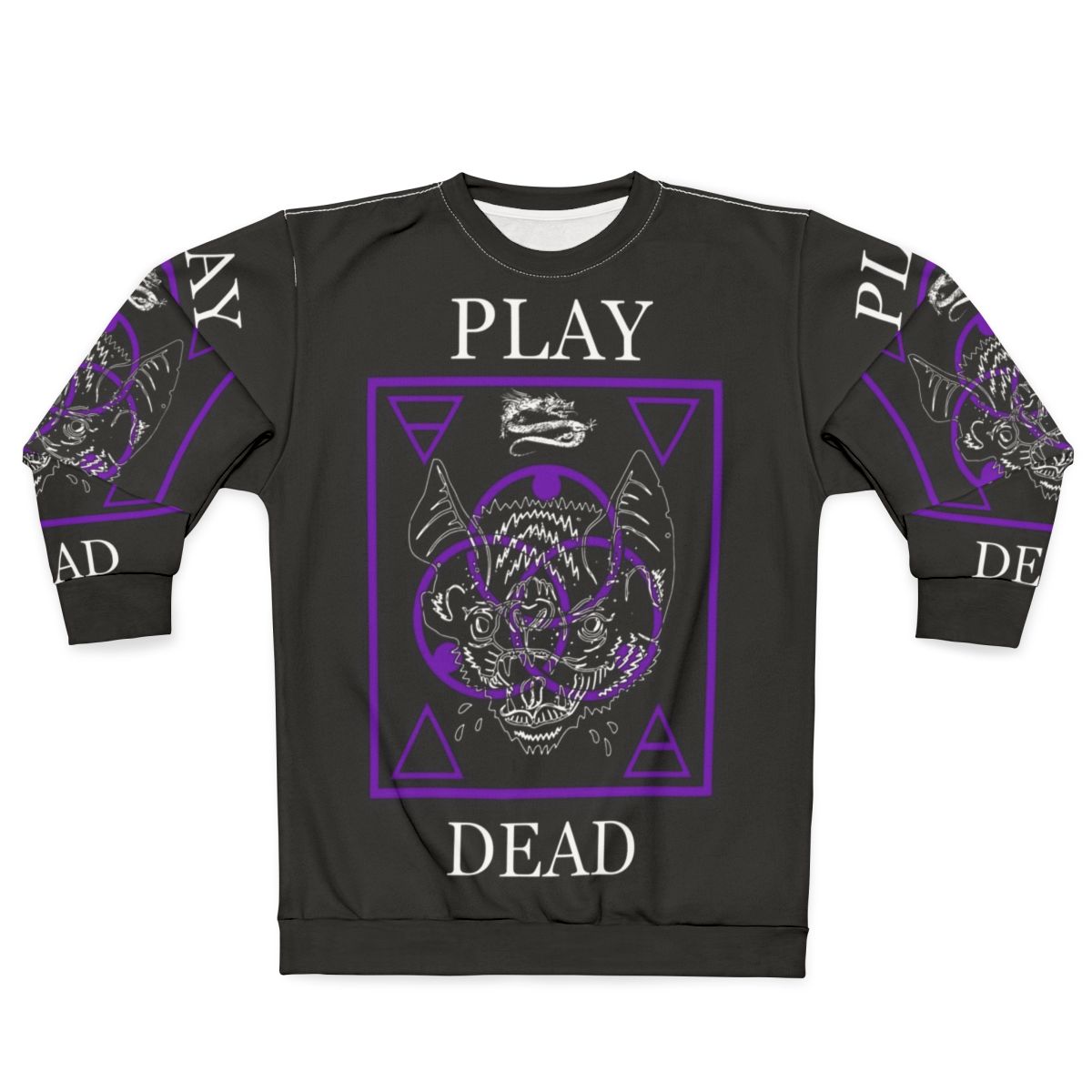 Vampire bat play dead graphic sweatshirt