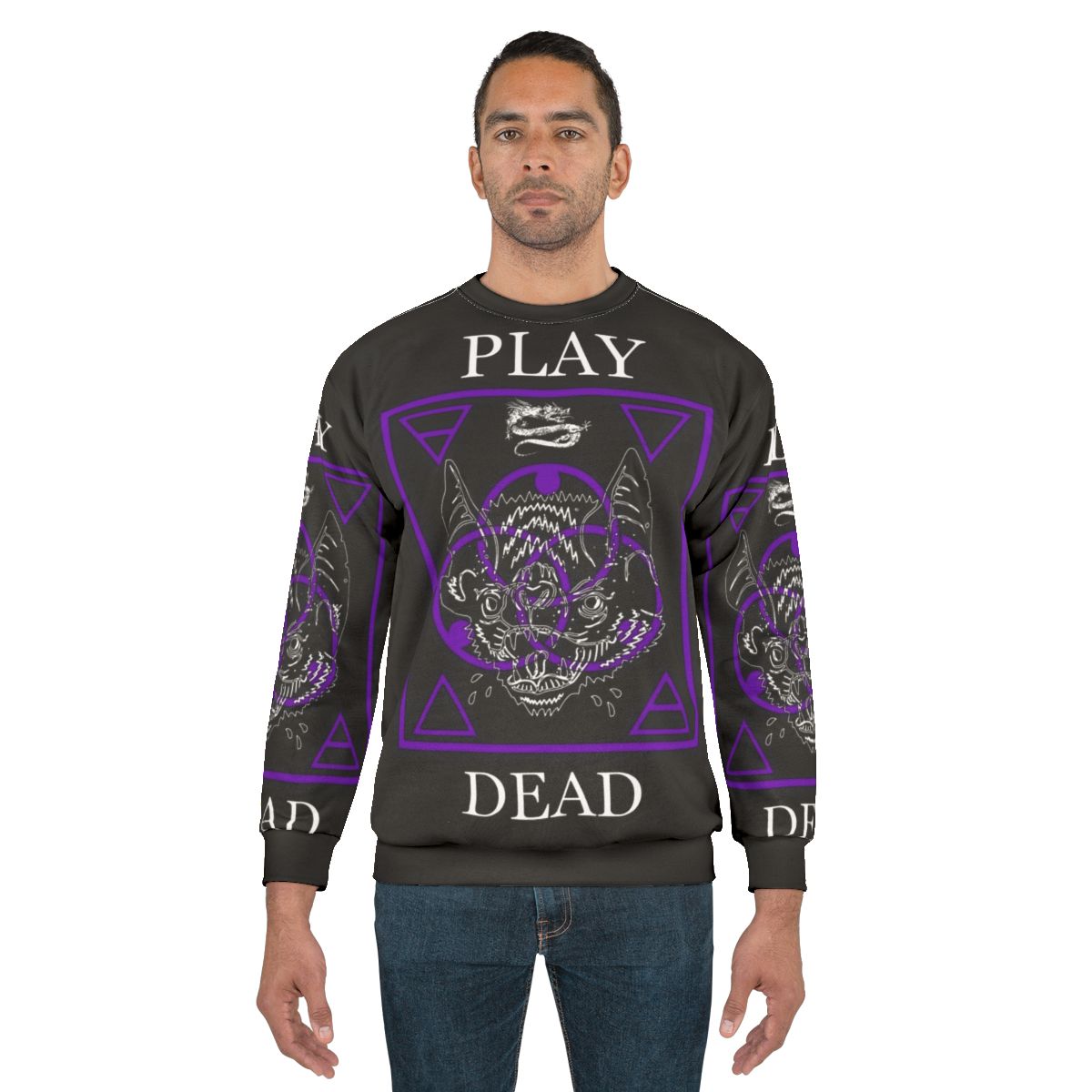Vampire bat play dead graphic sweatshirt