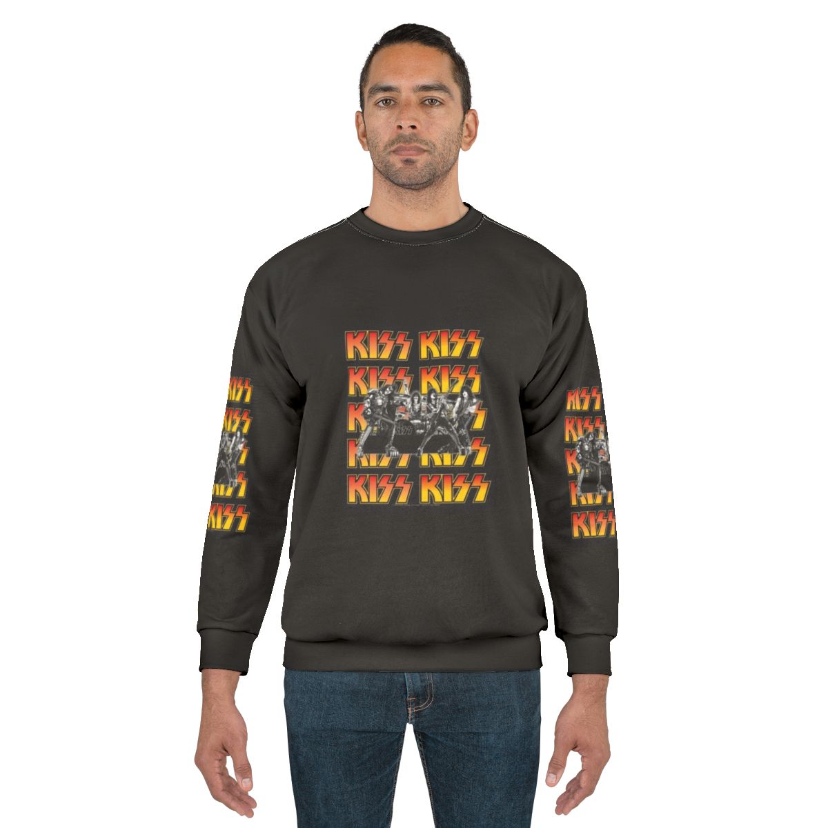 KISS Band Sweatshirt with Fan Art Design