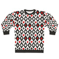 Playing cards suit symbols design on black sweatshirt