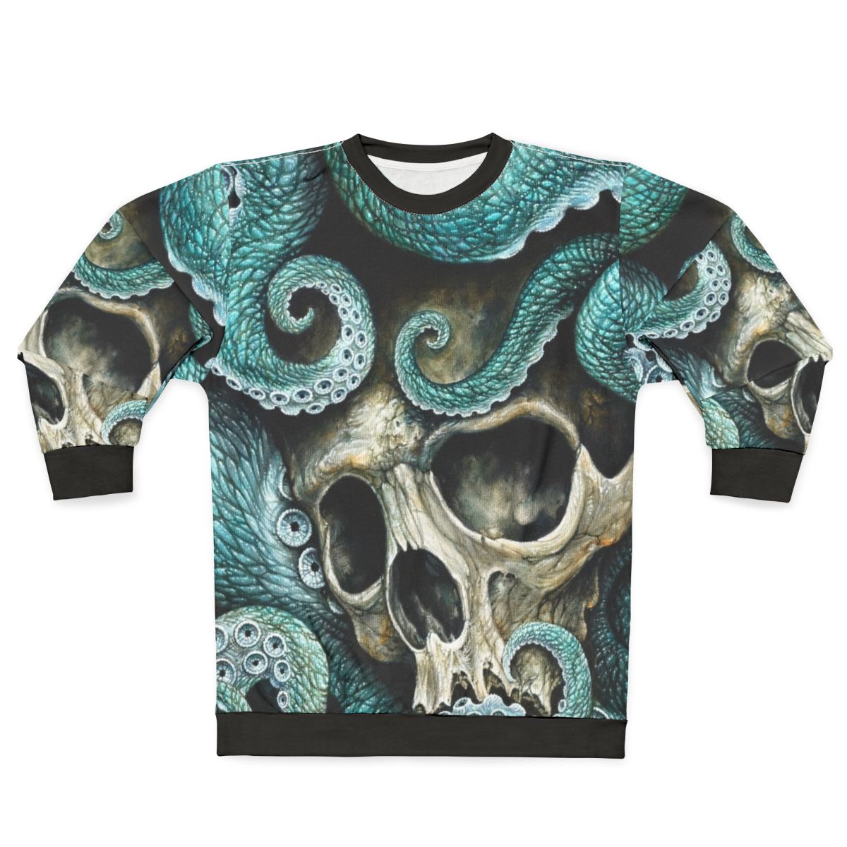 Skull and ocean themed sweatshirt with focus keyword "skull sweatshirt"