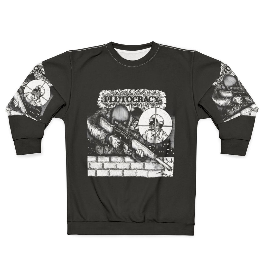Essential plutocracy police target sweatshirt