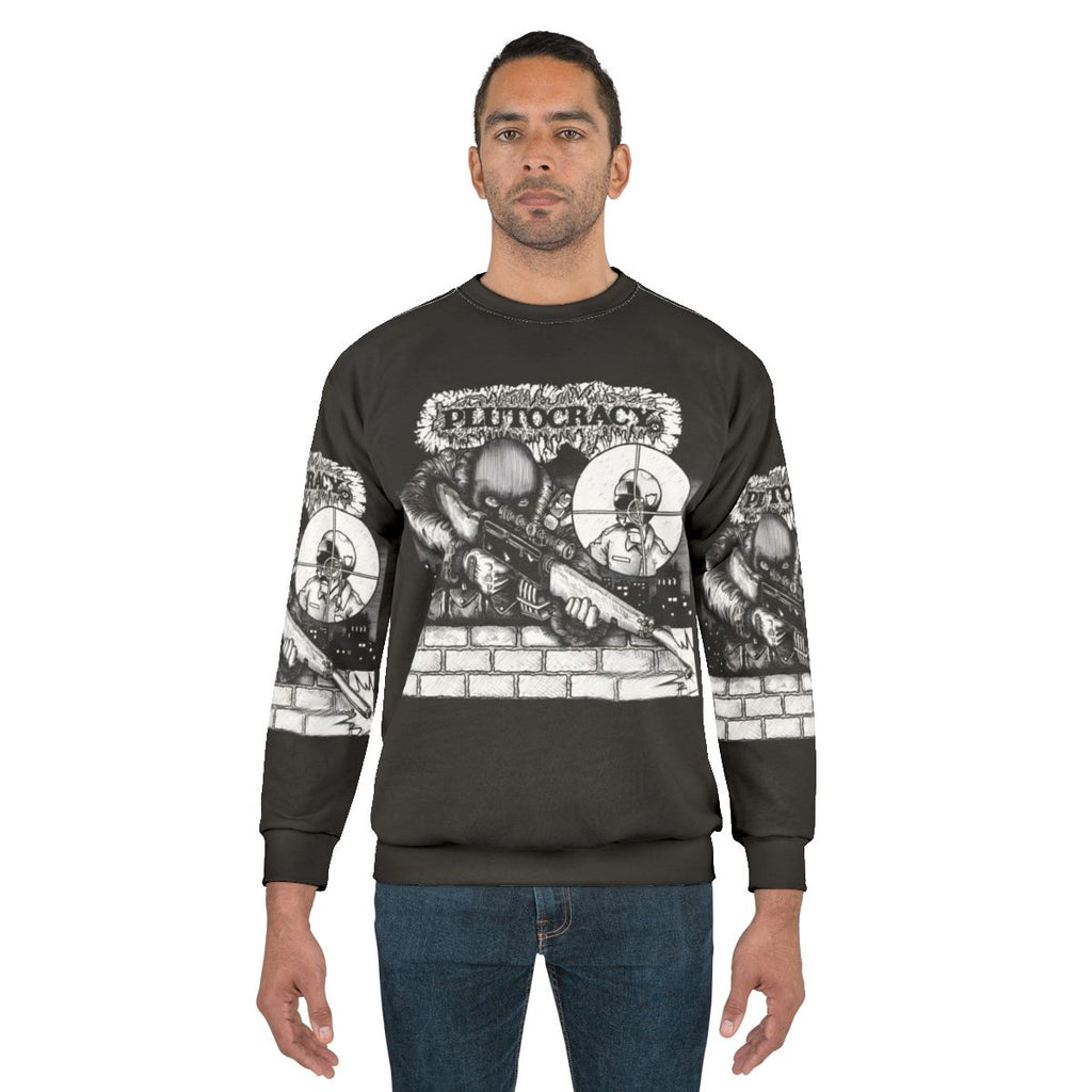 Essential plutocracy police target sweatshirt