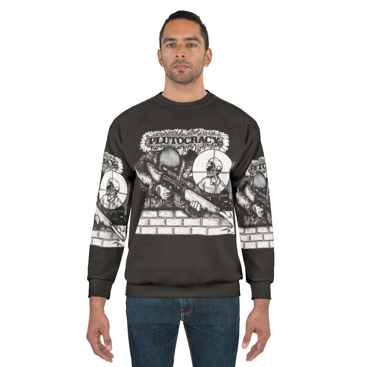 Essential plutocracy police target sweatshirt