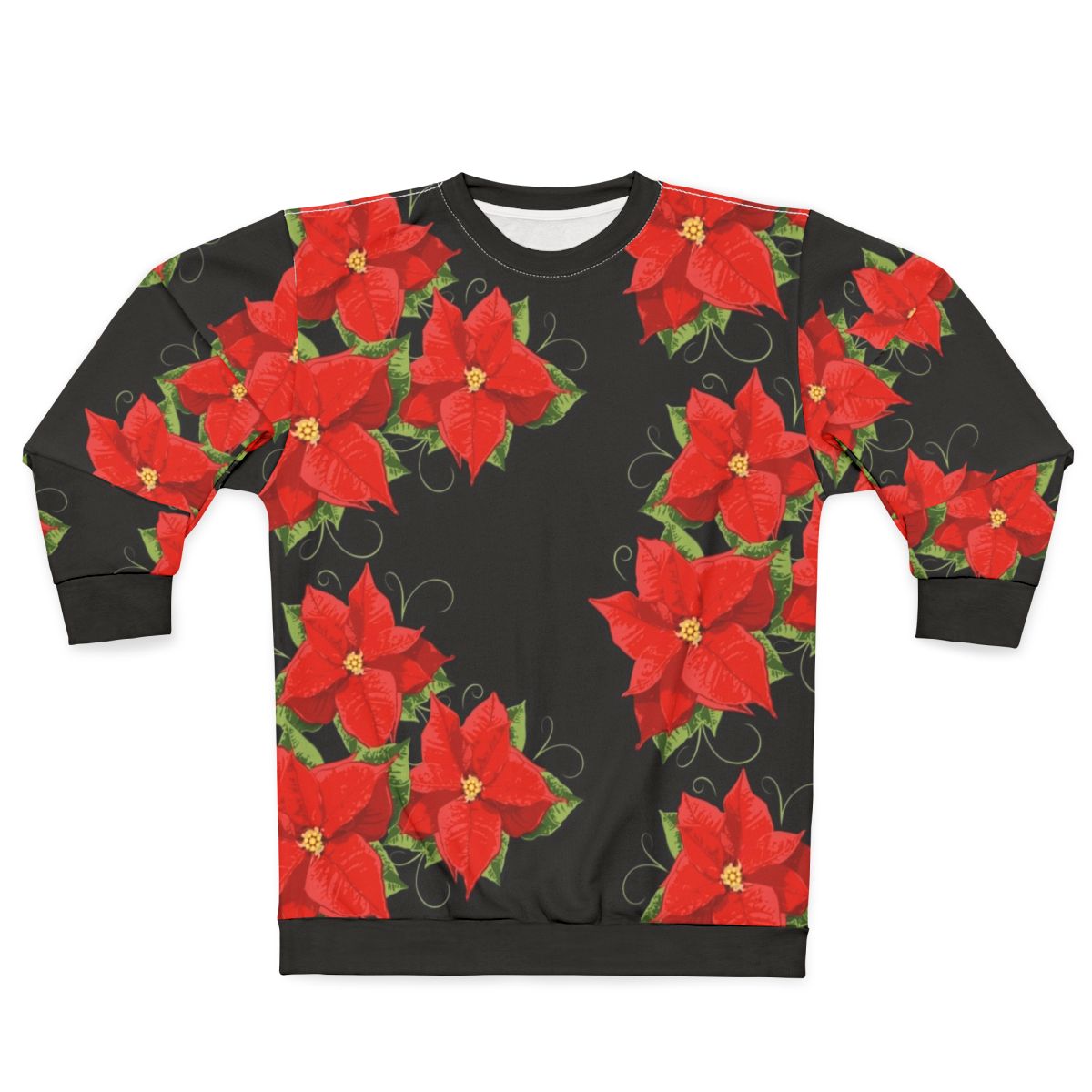 Poinsettia Christmas Flower Sweatshirt