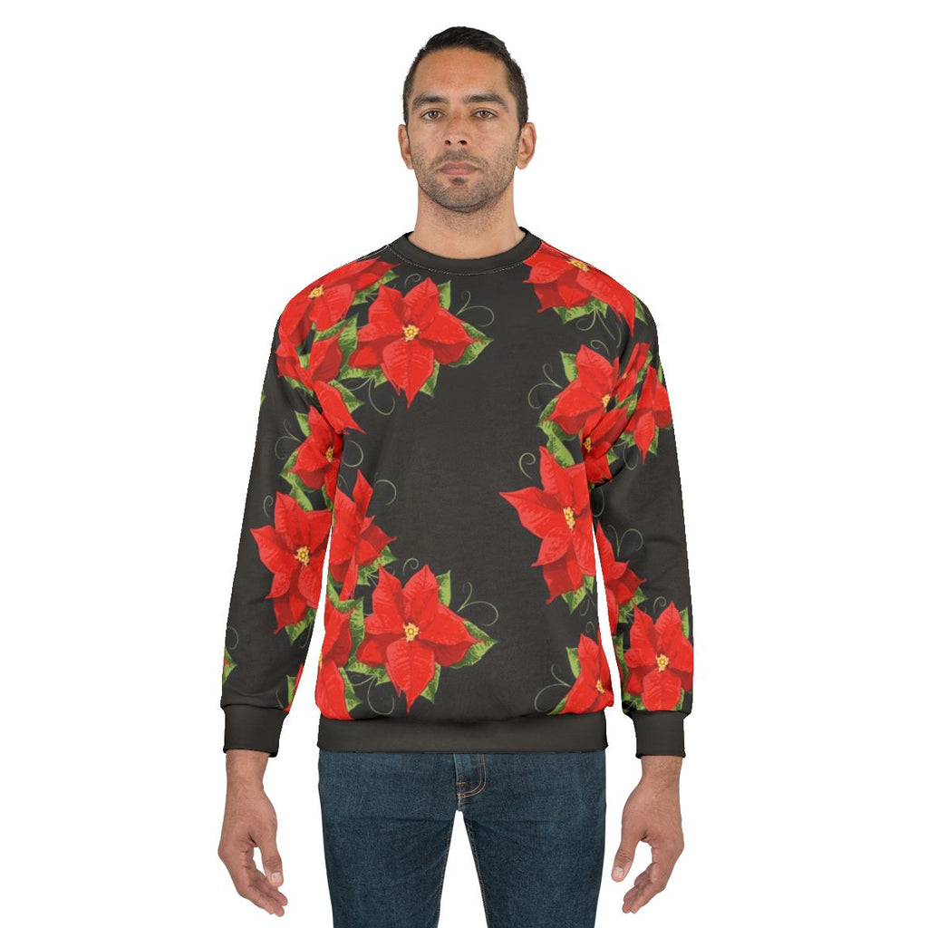 Poinsettia Christmas Flower Sweatshirt