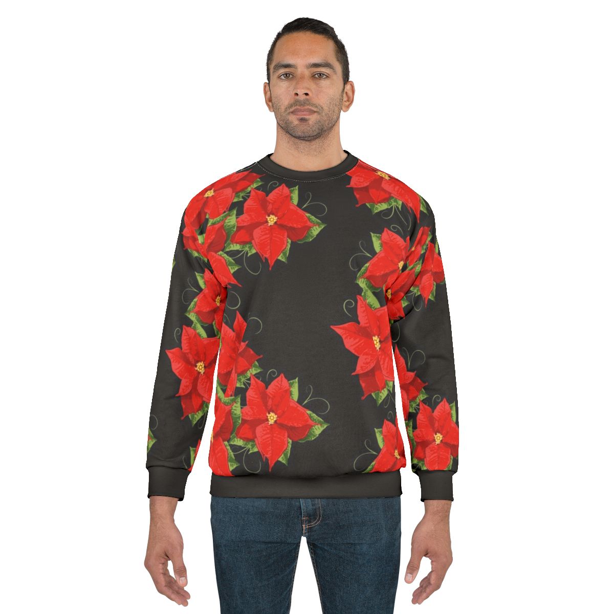 Poinsettia Christmas Flower Sweatshirt