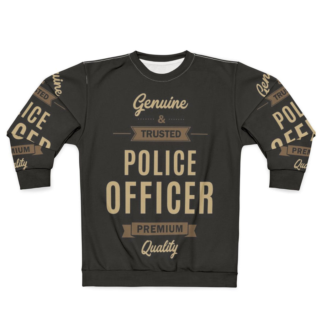 Police Officer Sweatshirt with Typography Design