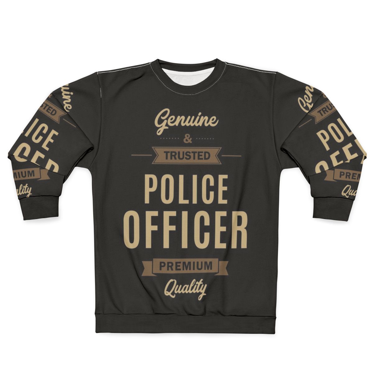 Police Officer Sweatshirt with Typography Design